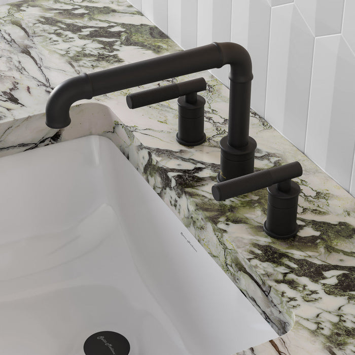 Swiss Madison Avallon 8 in. Widespread, Sleek Handle, Bathroom Faucet in Matte Black - SM-BF86MB