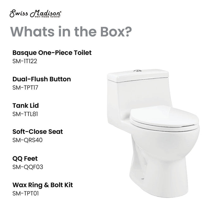 Swiss Madison Avallon One-Piece Elongated Dual Flush-Toilet 1.1/1.6 gpf - SM-1T122