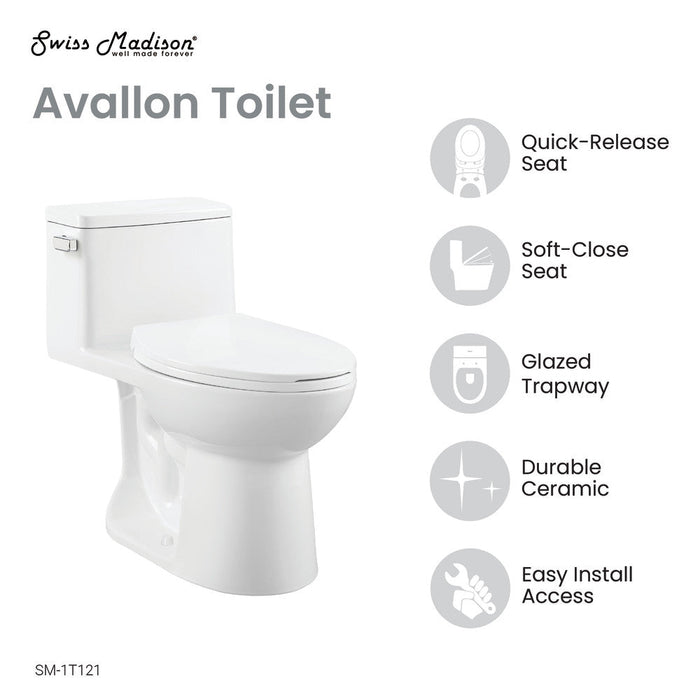 Swiss Madison Avallon One-Piece Toilet Side Flush 1.28 gpf - SM-1T121