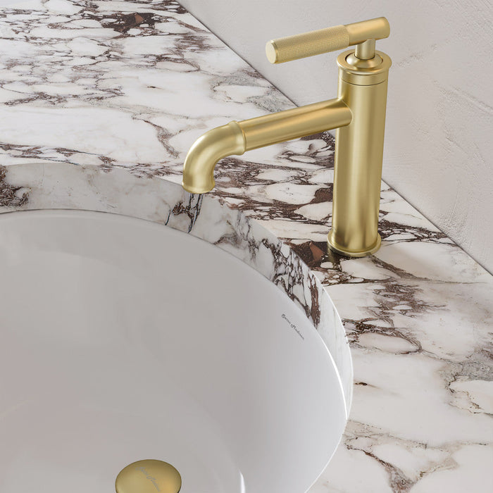 Swiss Madison Avallon Single Hole, Single-Handle Sleek, Bathroom Faucet in Brushed Gold - SM-BF90BG