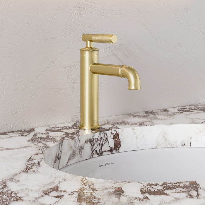 Swiss Madison Avallon Single Hole, Single-Handle Sleek, Bathroom Faucet in Brushed Gold - SM-BF90BG