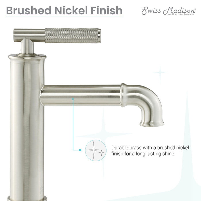 Swiss Madison Avallon Single Hole, Single-Handle Sleek, Bathroom Faucet in Brushed Nickel - SM-BF90BN