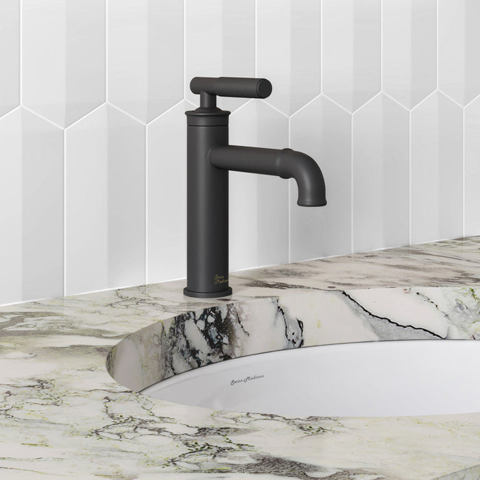 Swiss Madison Avallon Single Hole, Single-Handle Sleek, Bathroom Faucet in Matte Black - SM-BF90MB