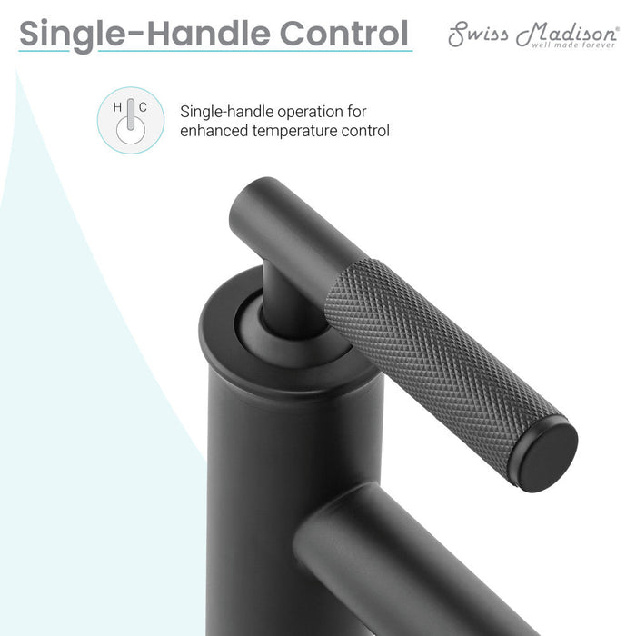 Swiss Madison Avallon Single Hole, Single-Handle Sleek, Bathroom Faucet in Matte Black - SM-BF90MB