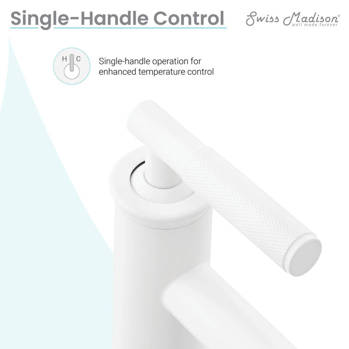 Swiss Madison Avallon Single Hole, Single-Handle Sleek, Bathroom Faucet in Matte White - SM-BF90MW