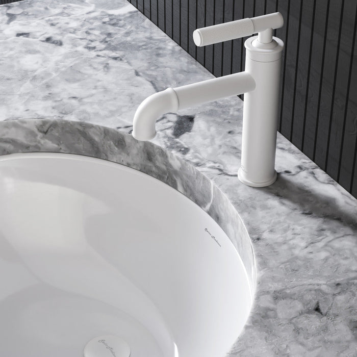 Swiss Madison Avallon Single Hole, Single-Handle Sleek, Bathroom Faucet in Matte White - SM-BF90MW