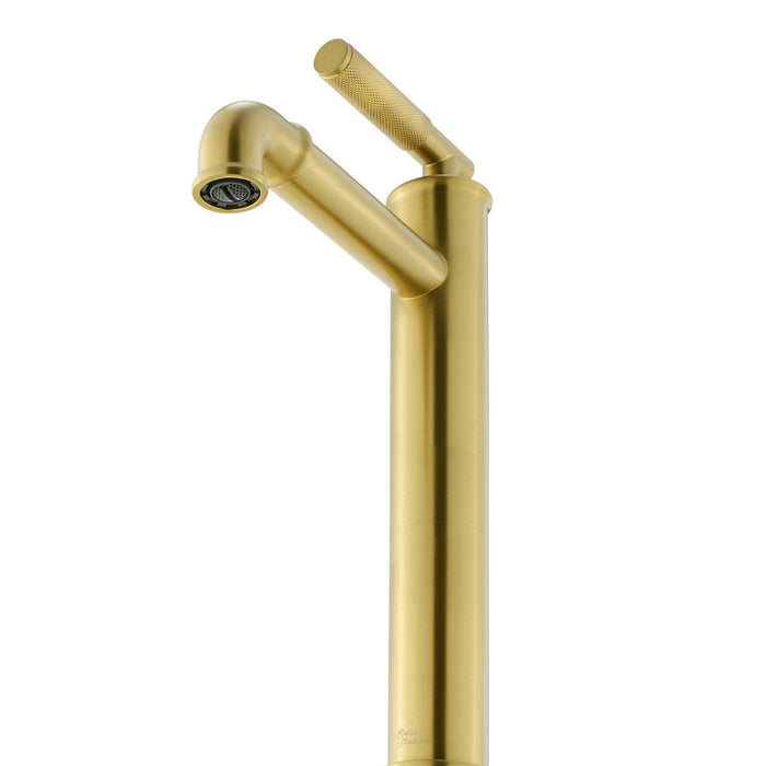 Swiss Madison Avallon Single Hole, Single-Handle Sleek, High Arc Bathroom Faucet in Brushed Gold - SM-BF91BG