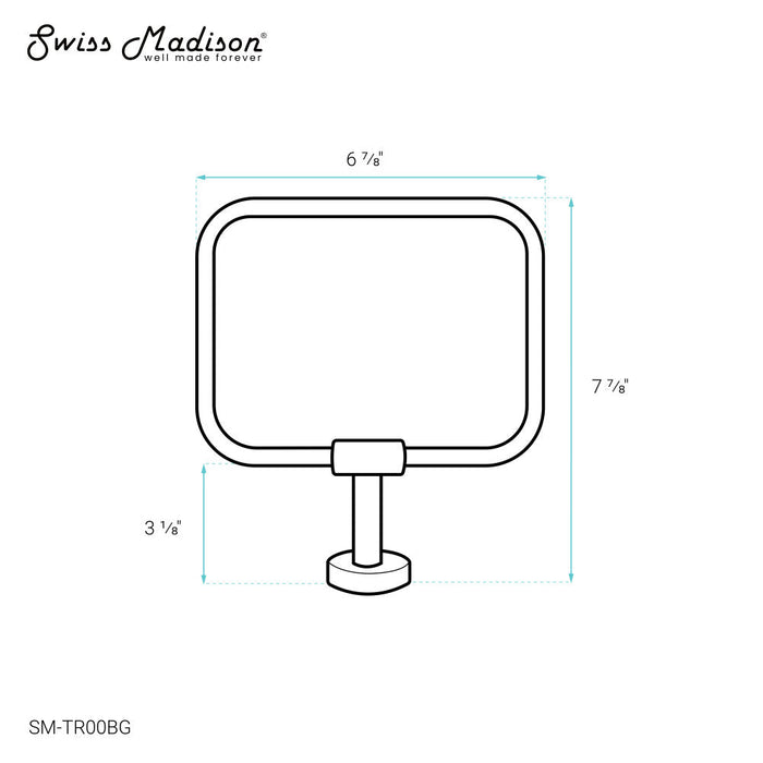 Swiss Madison Avallon Towel Ring in Brushed Gold - SM-TR00BG