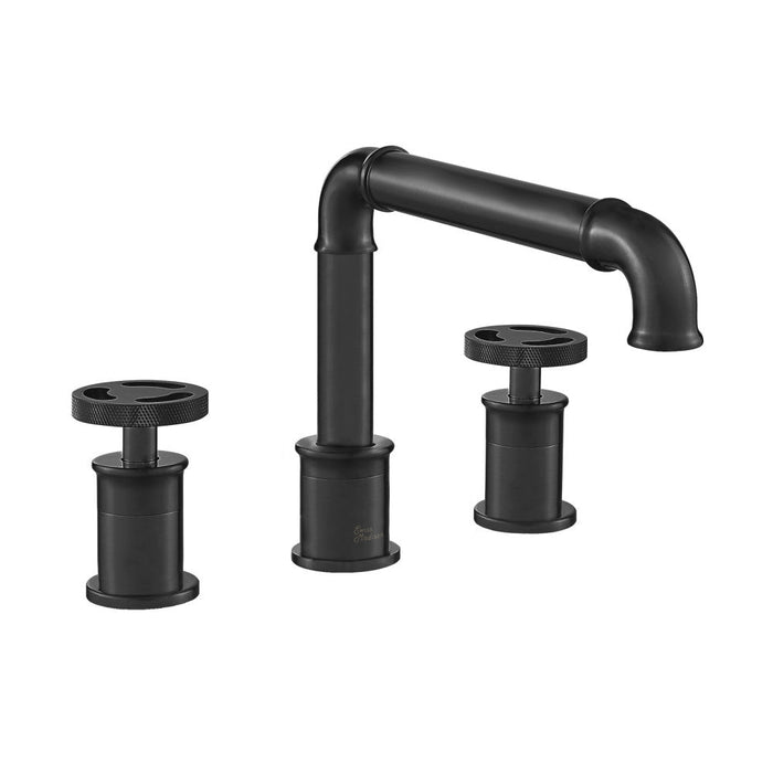 Swiss Madison Avallon 8 in. Widespread, 2-Handle Wheel, Bathroom Faucet in Matte Black - SM-BF82MB