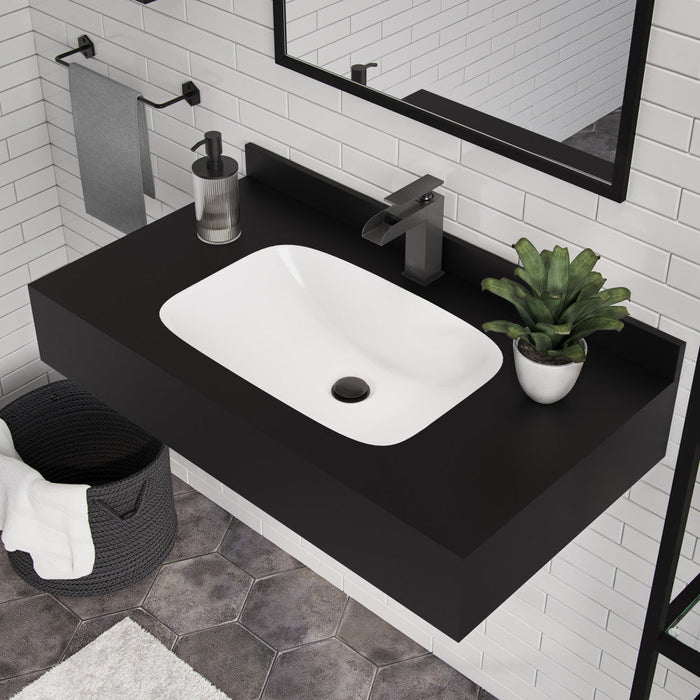 Swiss Madison Avancer 36'' Wall Mount Sink In Black Marquina - SM-WS260BM