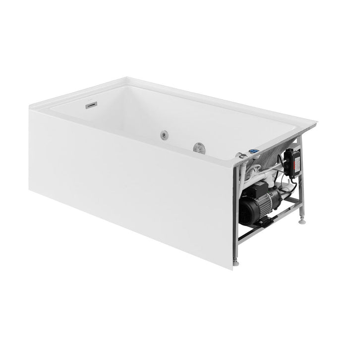 Swiss Madison Avancer 60" x 36" Left-Hand Drain Rectangular Alcove Whirlpool Bathtub with Apron - SM-AB590