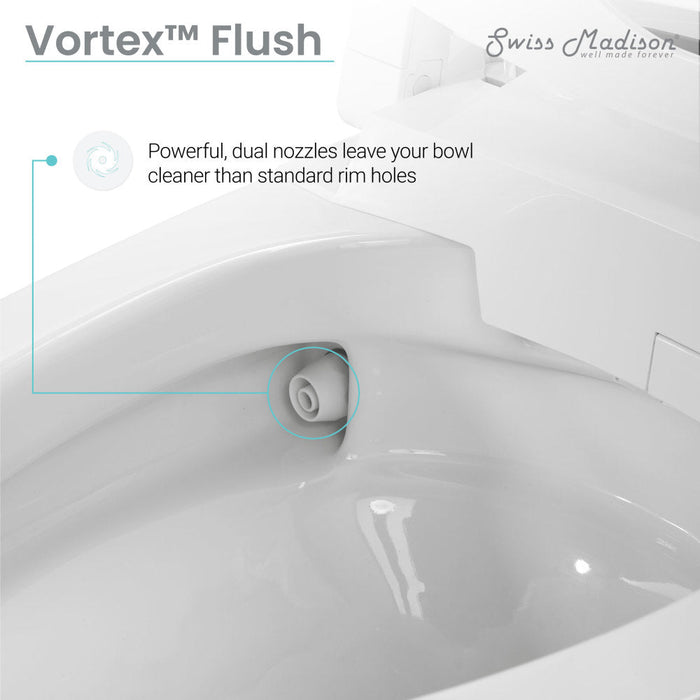 Swiss Madison Avancer Smart Tankless Elongated Toilet and Bidet, Touchless Vortex Dual-Flush 1.1/1.6 gpf - SM-ST060