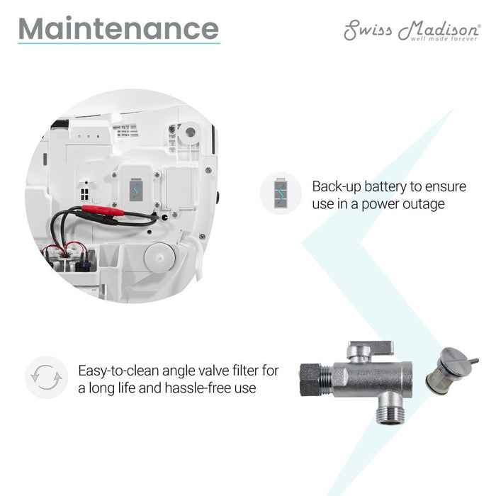 Swiss Madison Avancer Smart Tankless Elongated Toilet and Bidet, Touchless Vortex Dual-Flush 1.1/1.6 gpf - SM-ST060