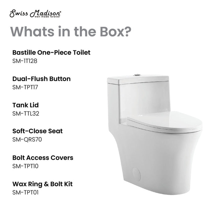 Swiss Madison Bastille One-Piece Elongated Toilet Vortex Dual-Flush 1.1/1.6 gpf
