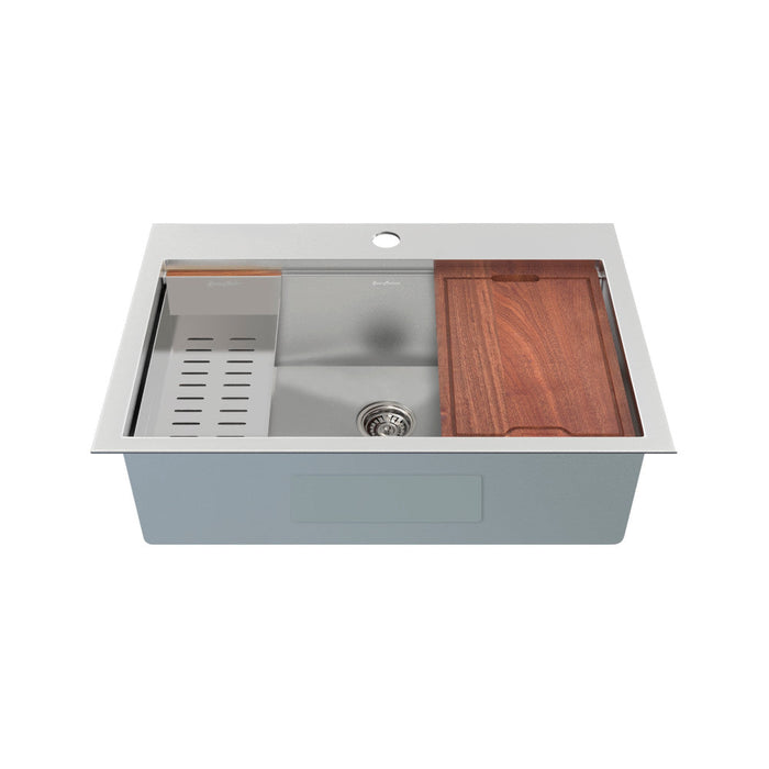 Swiss Madison Ravi Single Basin 33 x 22 Topmount Kitchen Workstation Sink