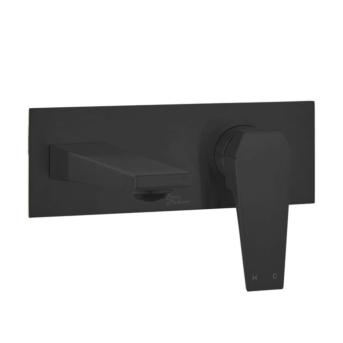 Swiss Madison Voltaire Single-Handle, Wall-Mount, Bathroom Faucet in Matte Black