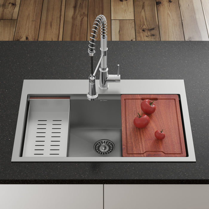 Swiss Madison Ravi Single Basin 33 x 22 Topmount Kitchen Workstation Sink