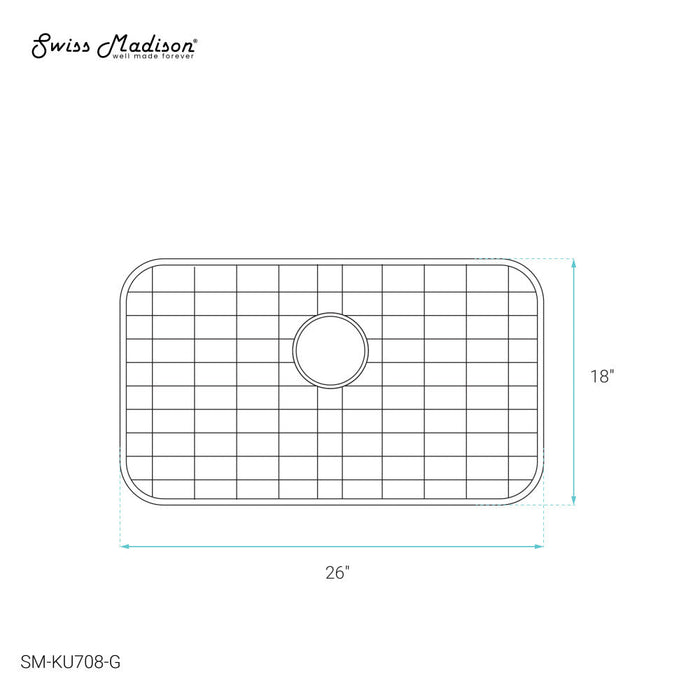 Swiss Madison Stainless Steel, Undermount Kitchen Sink Grid for 26 x 18 Sinks