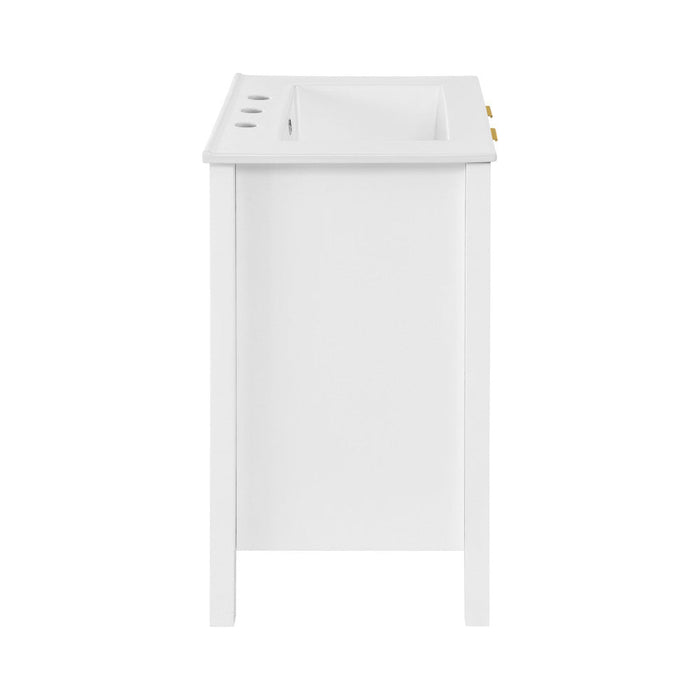 Swiss Madison Bastille 24 in. White Bathroom Vanity With White, 3-Hole Ceramic Sink Top - SM-BV290-3