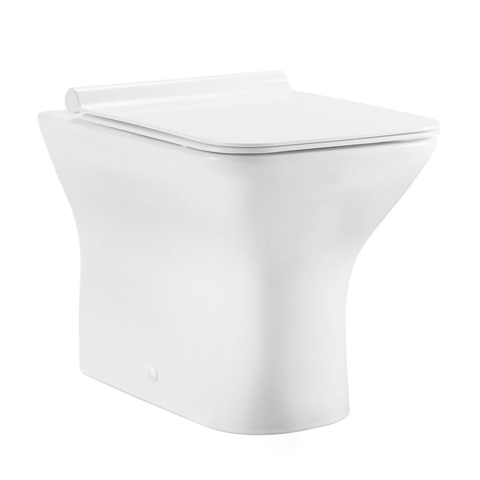 Swiss Madison Carre Back to Wall Toilet Bowl Bundle in Glossy White