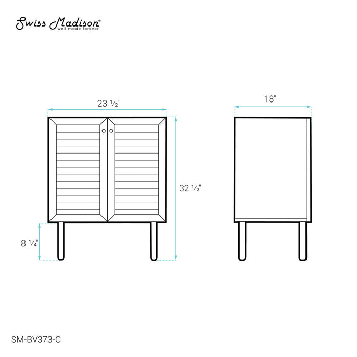 Swiss Madison Bron 24" Bathroom Vanity in Oak- Cabinet Only - SM-BV373-C