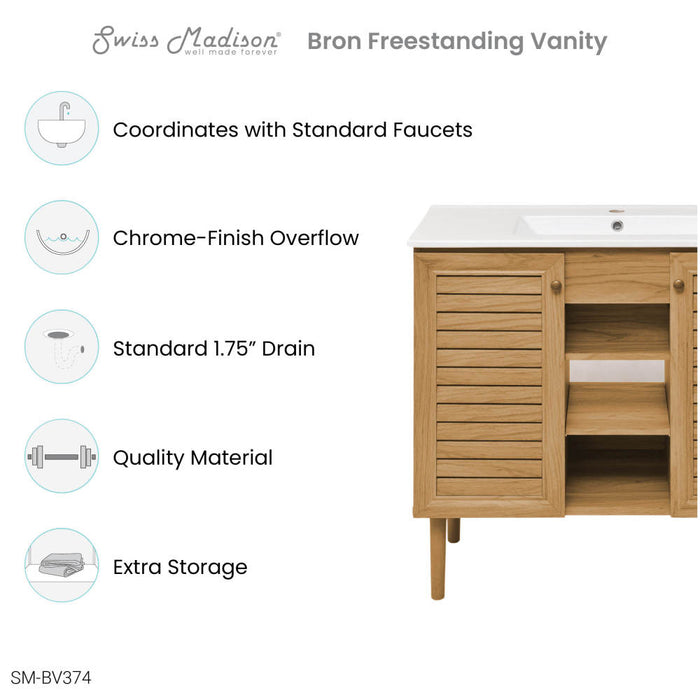 Swiss Madison Bron 36" Bathroom Vanity in Oak - SM-BV374