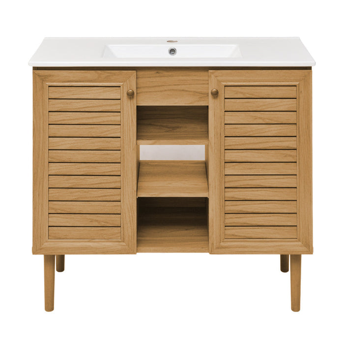 Swiss Madison Bron 36" Bathroom Vanity in Oak - SM-BV374