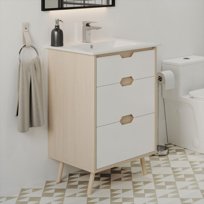 Swiss Madison Brusque 24" Bathroom Vanity in White Oak - SM-BV350