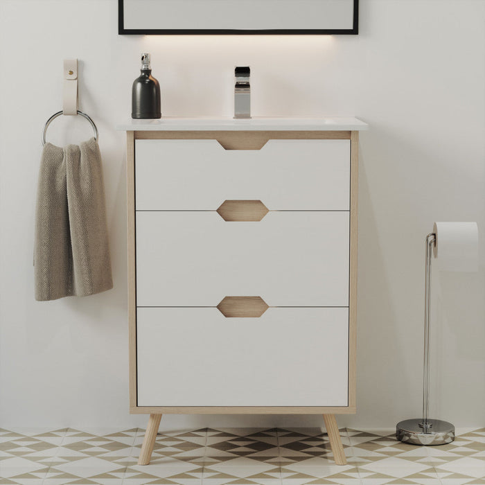 Swiss Madison Brusque 24" Bathroom Vanity in White Oak - SM-BV350