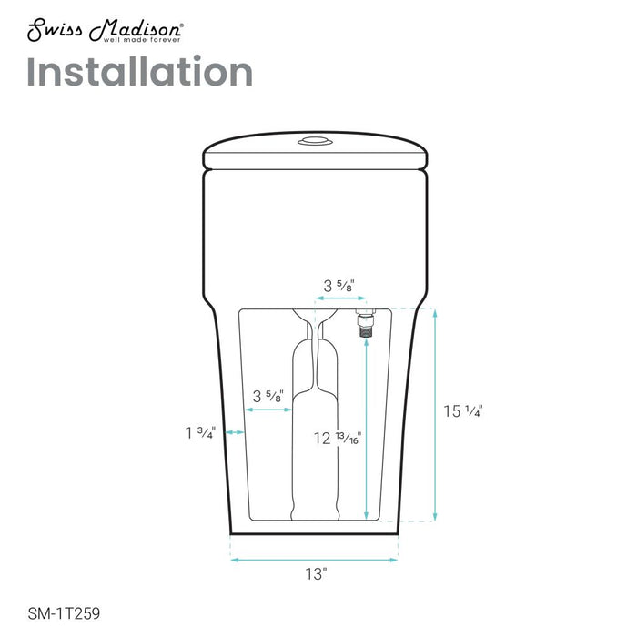 Swiss Madison Arles One-Piece Elongated Toilet Vortex Dual-Flush 0.8/1.18 gpf - SM-1T259