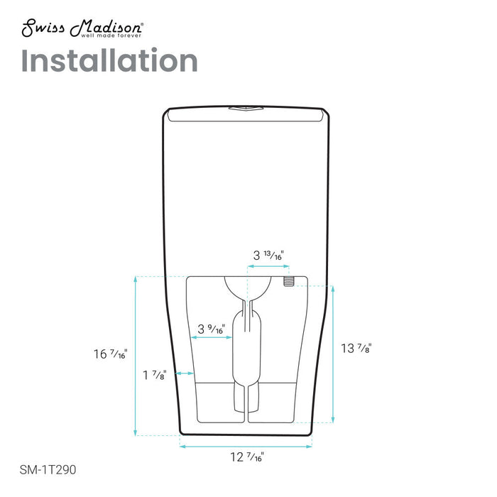 Swiss Madison Brusque One-Piece Square Toilet Dual-Flush 1.1/1.6 gpf - SM-1T290