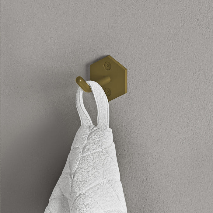 Swiss Madison Brusque Robe Hook in Brushed Gold - SM-RH02BG