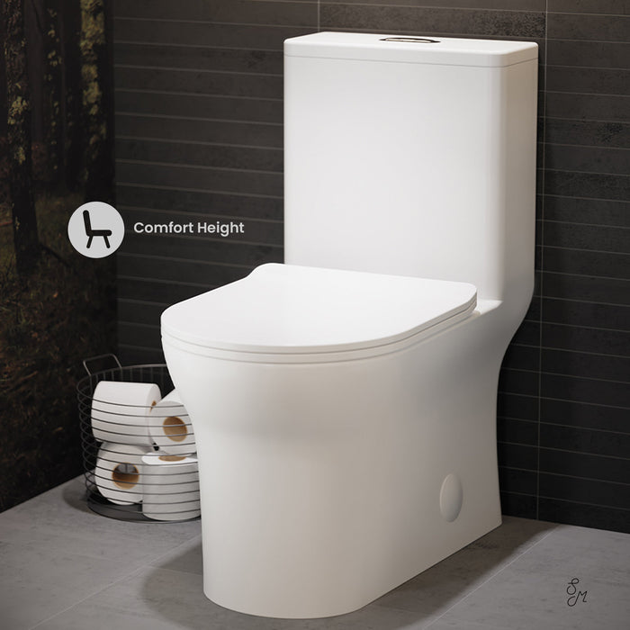 Swiss Madison Burdon One-Piece Elongated Toilet Vortex Dual-Flush 1.1/1.6 gpf - SM-1T111