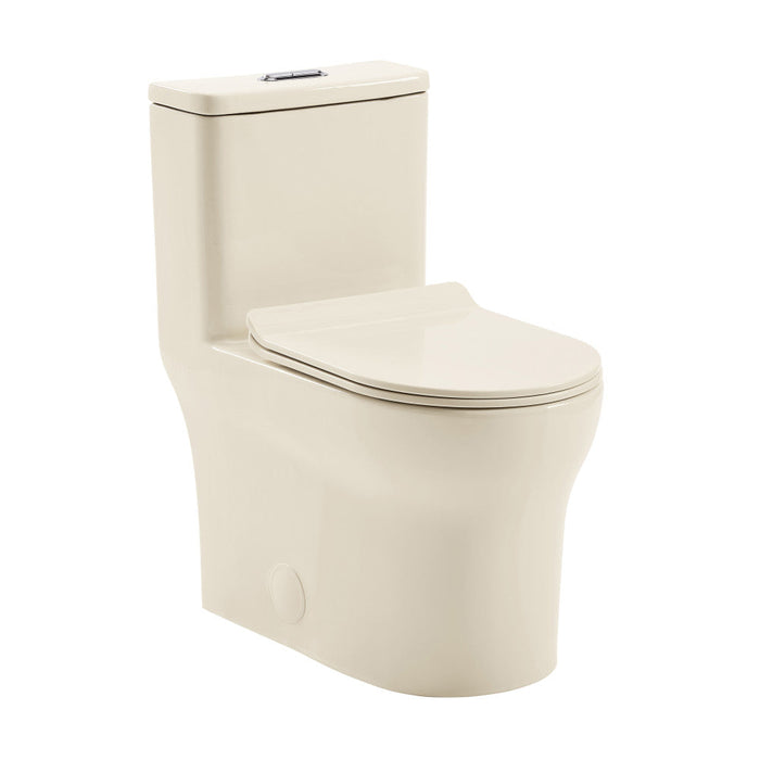 Swiss Madison Burdon One Piece Square Toilet Dual Flush 1.1/1.6 gpf in Bisque (6-Pack) - SM-1T111BQ-6