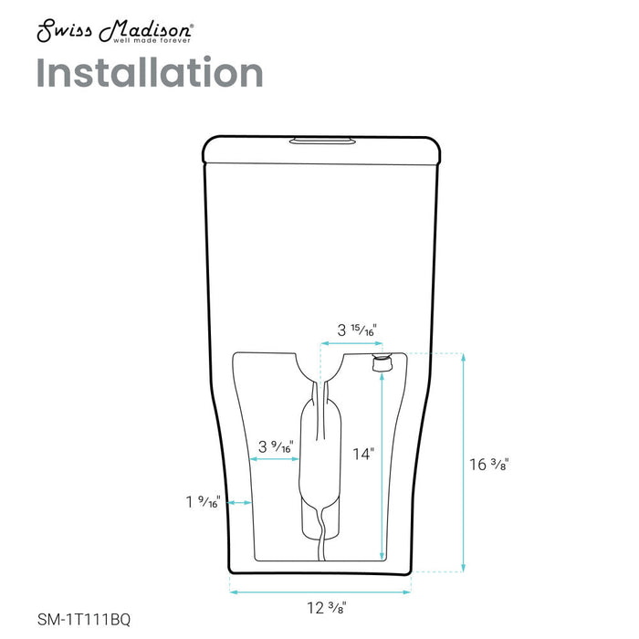 Swiss Madison Burdon One Piece Square Toilet Dual Flush 1.1/1.6 gpf in Bisque - SM-1T111BQ