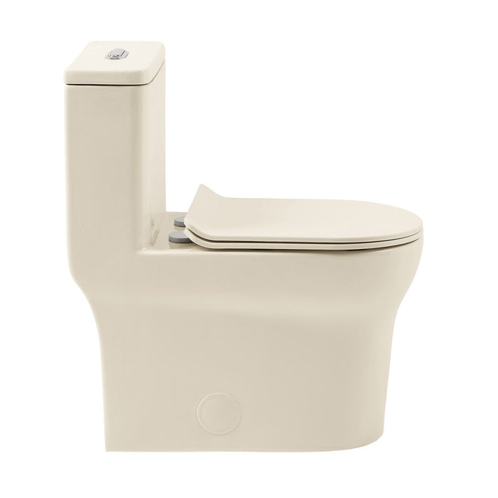 Swiss Madison Burdon One Piece Square Toilet Dual Flush 1.1/1.6 gpf in Bisque - SM-1T111BQ