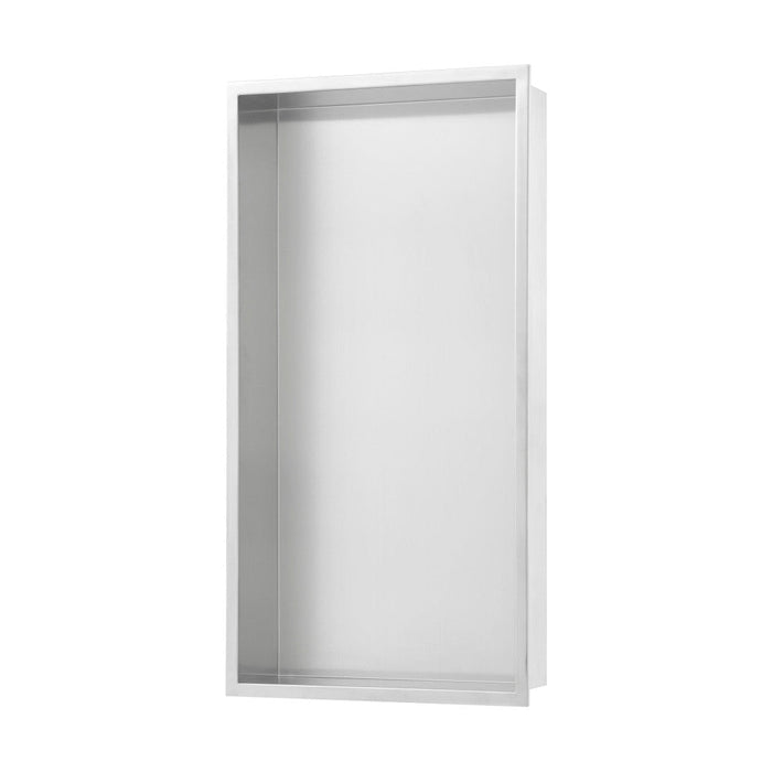 Swiss Madison Voltaire 12" x 24" Stainless Steel Single Shelf Wall Niche in Matte Chrome