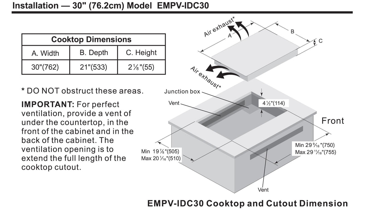 Empava 30 Inch Induction Cooktop EMPV-IDC30