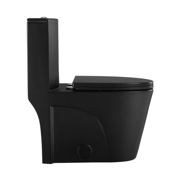 Swiss Madison St. Tropez One-Piece Elongated Toilet Vortex Dual-Flush in Matte Black 1.1/1.6 gpf