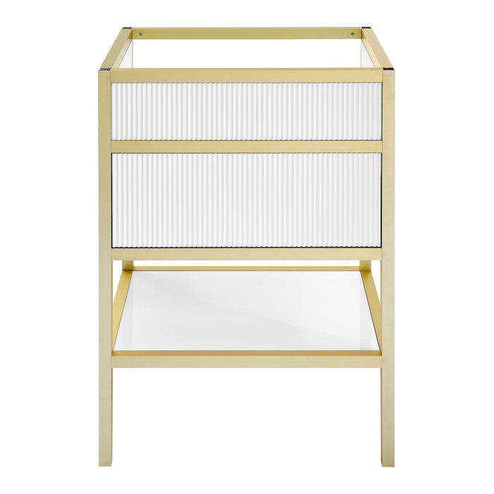 Swiss Madison Cache 24 Freestanding, Bathroom Vanity in White and Gold Cabinet Only - SM-BV901WG-C