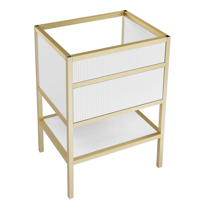 Swiss Madison Cache 24 Freestanding, Bathroom Vanity in White and Gold Cabinet Only - SM-BV901WG-C