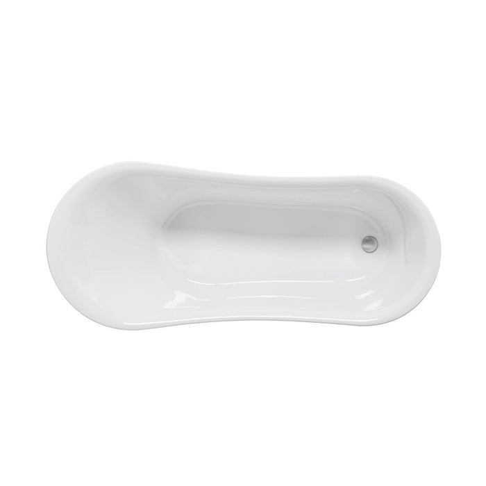 Swiss Madison Cache Single Slipper, Clawfoot Soaking Acrylic Bathtub, Chrome Clawfoot - SM-FB585CC