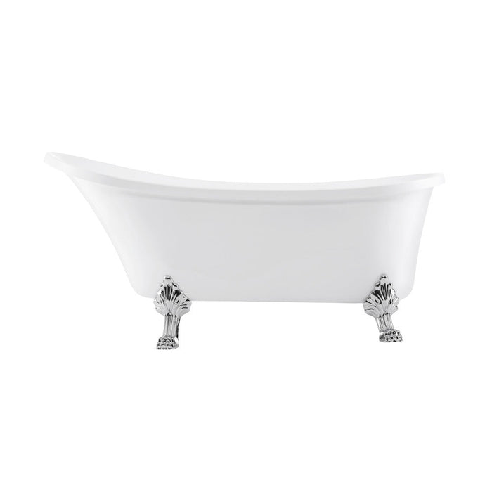 Swiss Madison Cache Single Slipper, Clawfoot Soaking Acrylic Bathtub, Chrome Clawfoot - SM-FB585CC