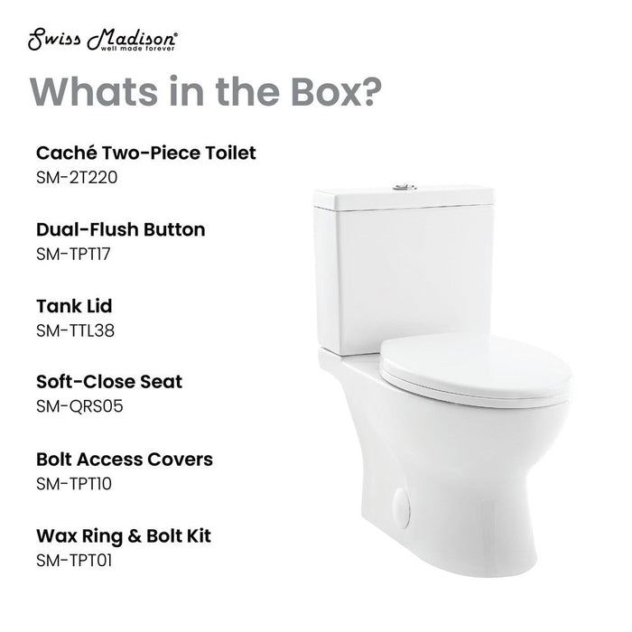 Swiss Madison Cache Two-Piece Elongated Toilet Dual-Flush 1.1/1.6 gpf - SM-2T220