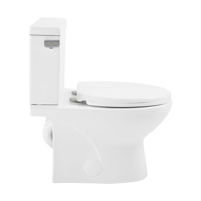 Swiss Madison Cache Two-Piece Elongated Toilet Left Side Flush Handle Toilet 1.28 gpf - SM-2T230