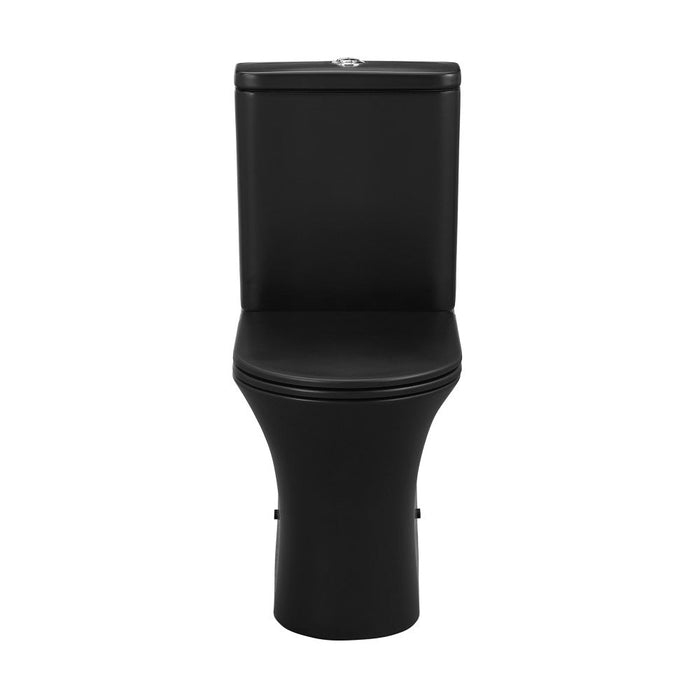 Swiss Madison Calice Two-Piece Elongated Rear Outlet Toilet Dual-Flush 0.8/1.28 gpf in Matte Black - SM-2T120MB