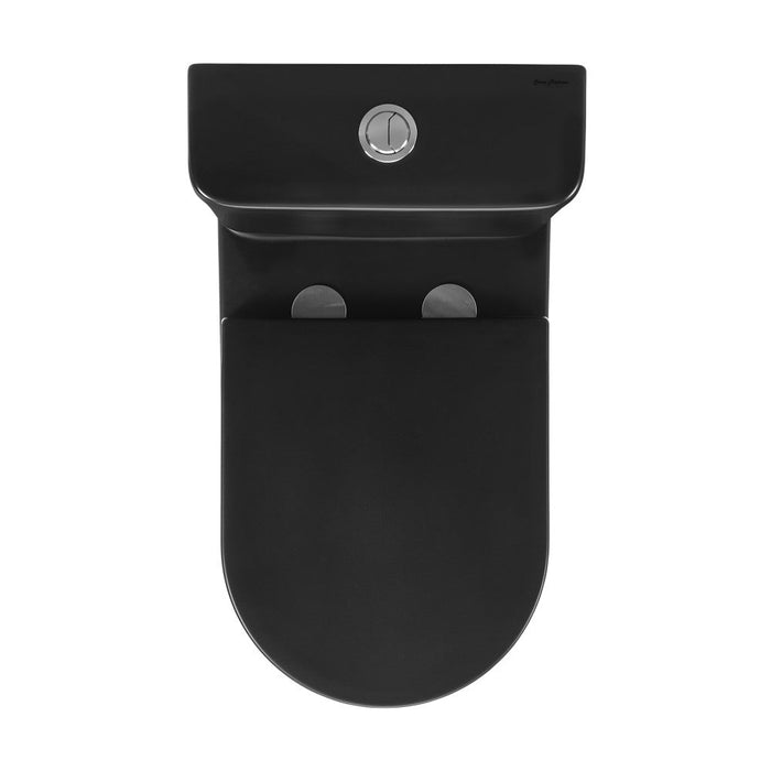 Swiss Madison Calice Two-Piece Elongated Rear Outlet Toilet Dual-Flush 0.8/1.28 gpf in Matte Black - SM-2T120MB