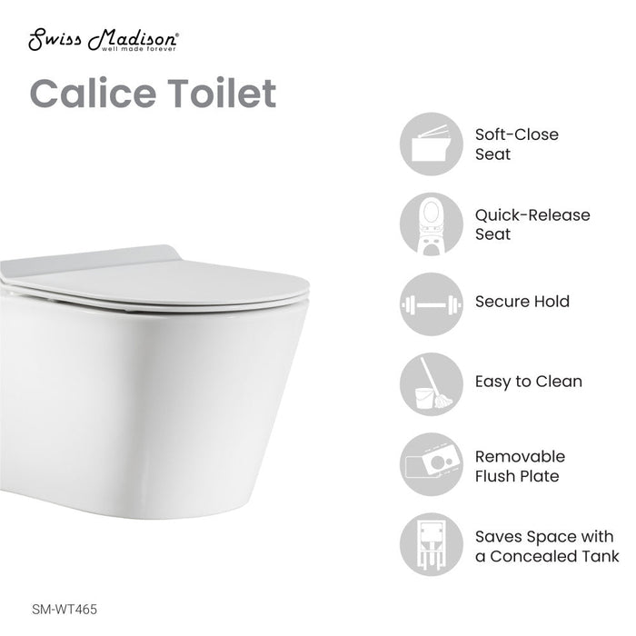 Swiss Madison Calice Wall-Hung Round Toilet Bowl - SM-WT465