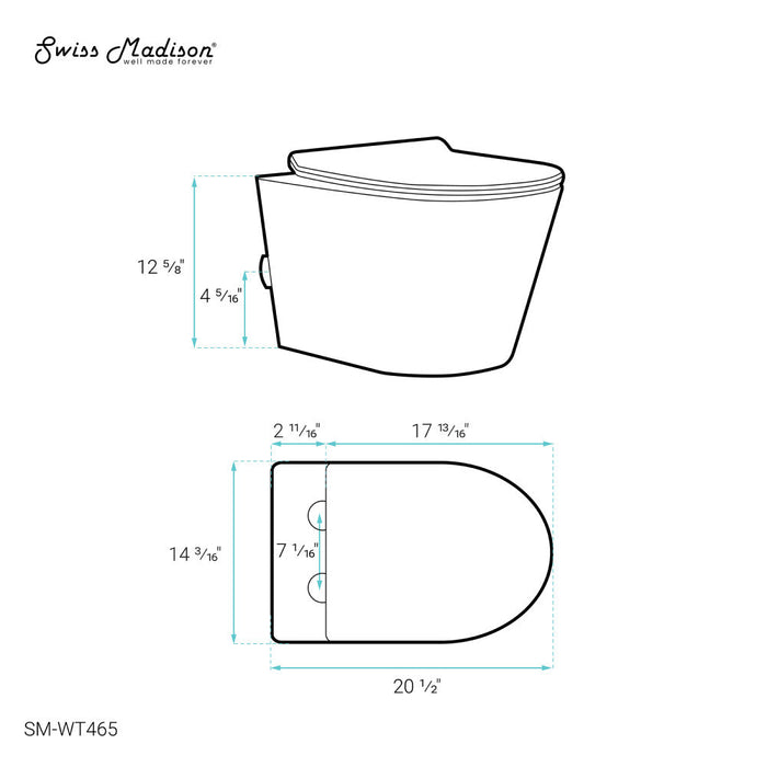 Swiss Madison Calice Wall-Hung Round Toilet Bowl - SM-WT465