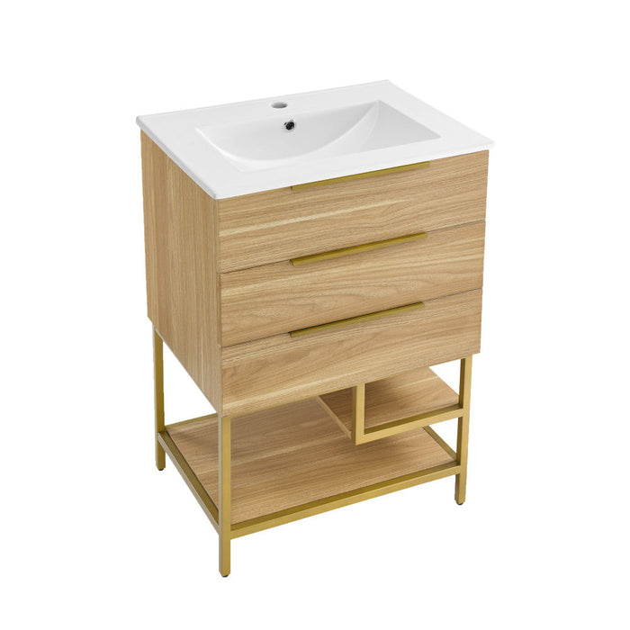 Swiss Madison Carre 24" Bathroom Vanity in Oak - SM-BV380